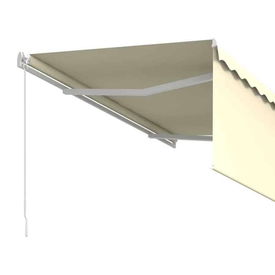 Auvent rétractable manuel avec store 3,5x2,5 m Crème - 4