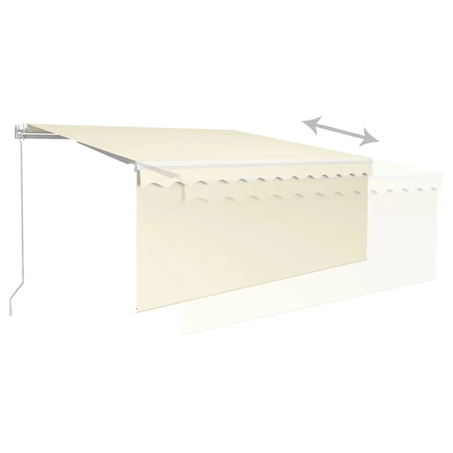Auvent rétractable manuel avec store 3,5x2,5 m Crème - 6