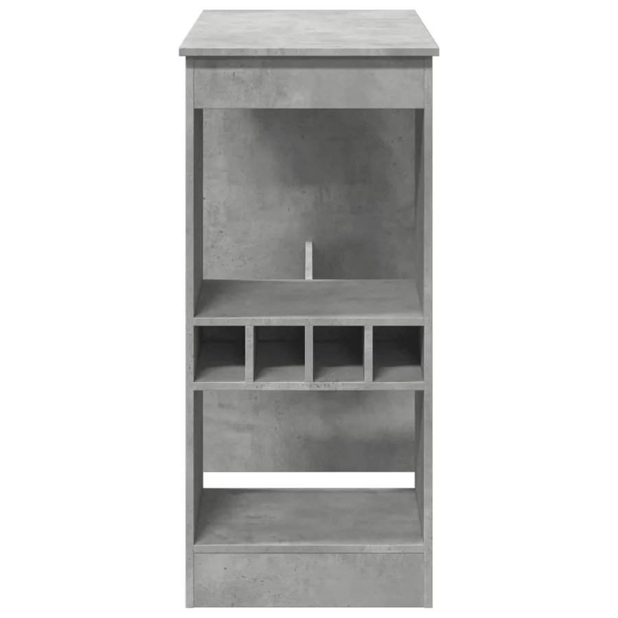 Table de bar avec étagères gris béton bois d'ingénierie - 5