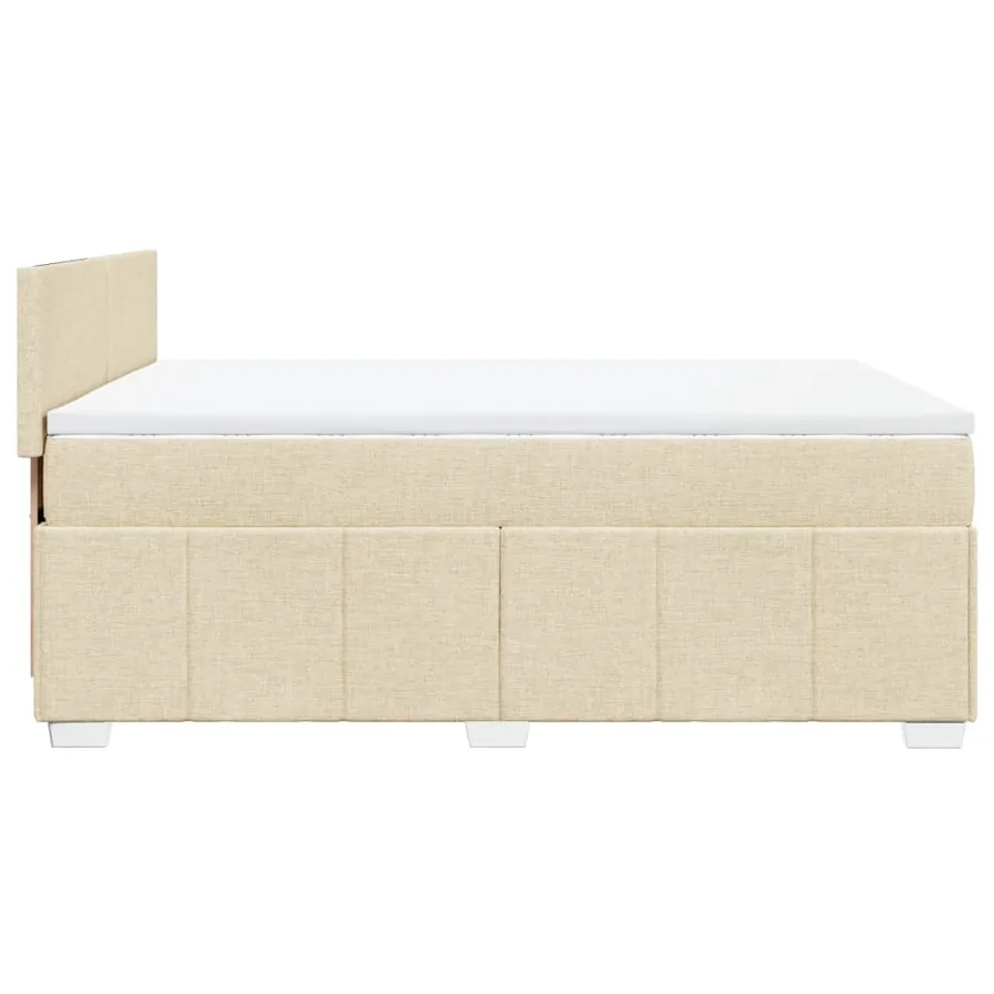 Sommier à lattes de lit avec matelas Crème 140x200 cm Tissu - 7