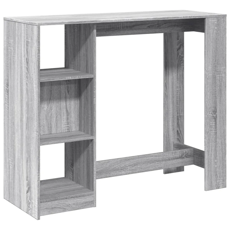 Table de bar avec étagère sonoma gris bois d'ingénierie - 2
