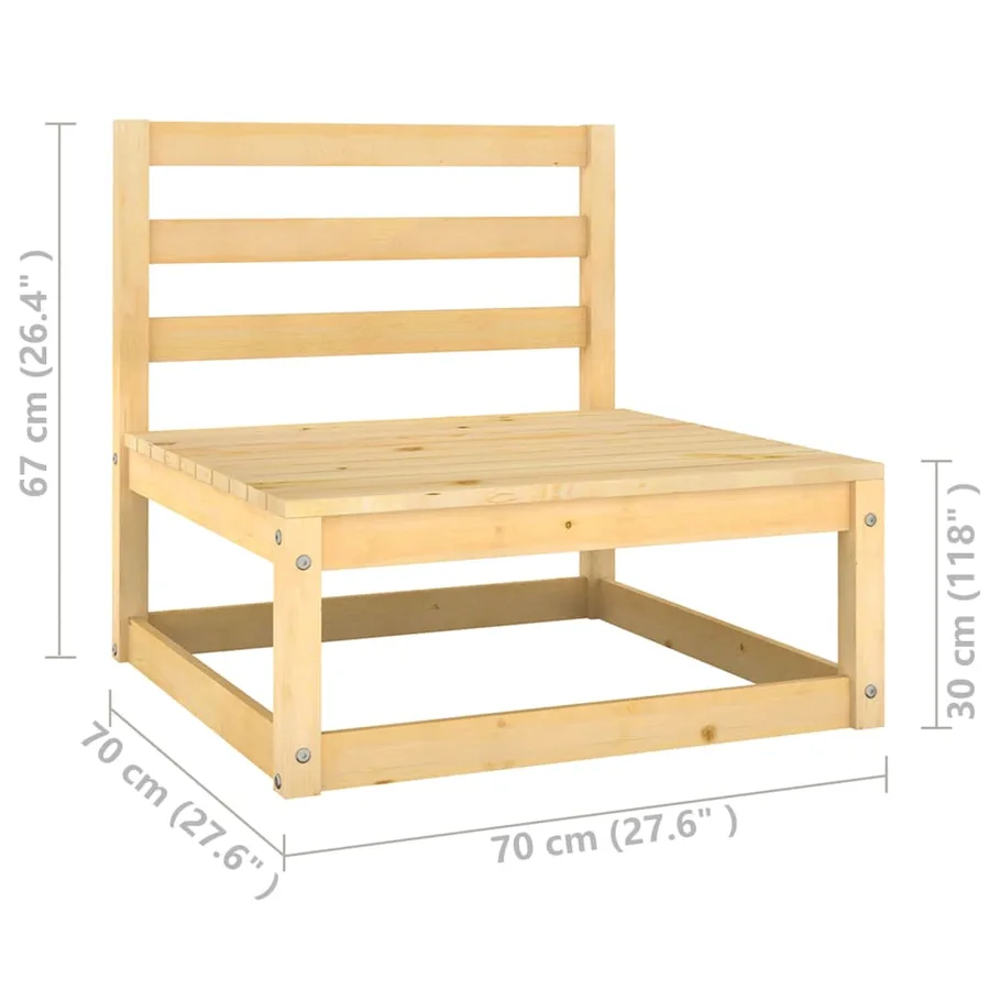 Salon de jardin 5 pcs avec coussins Bois de pin massif - 10