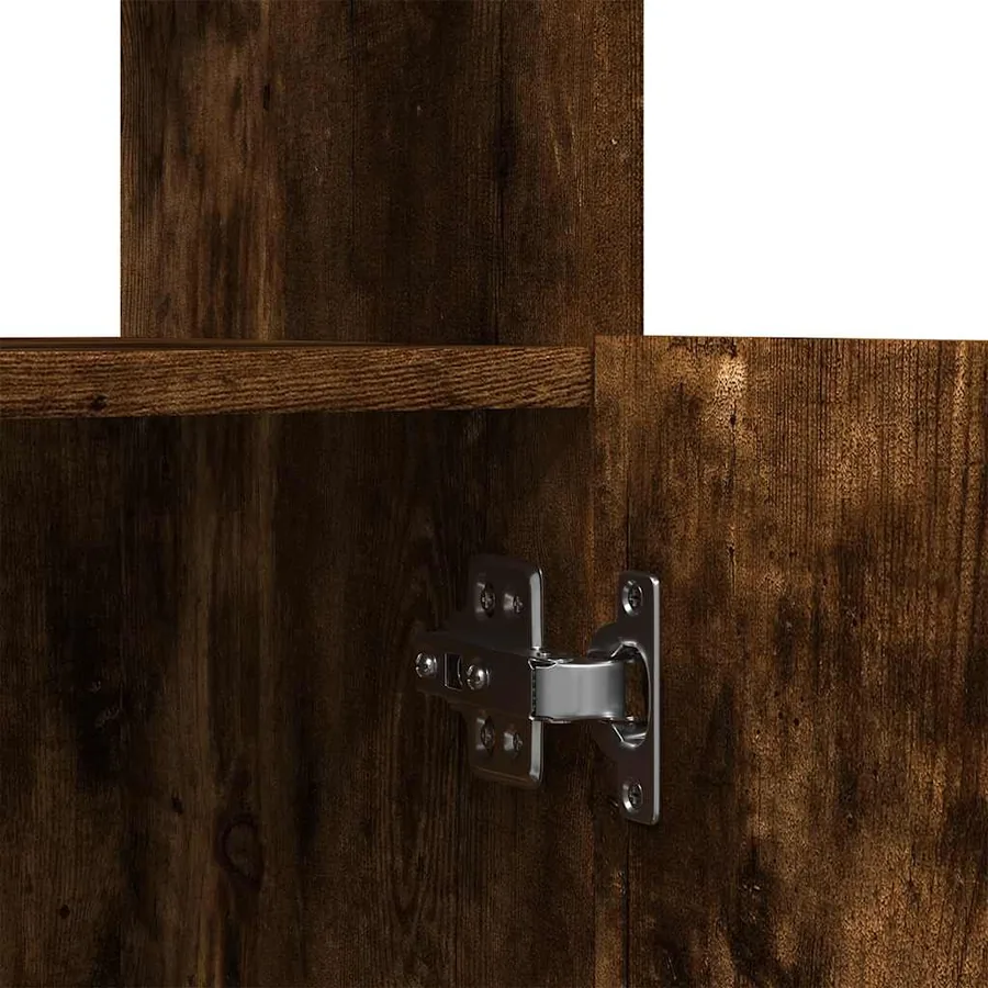 Buffet haut chêne fumé 92x33x140 cm bois d'ingénierie - 10