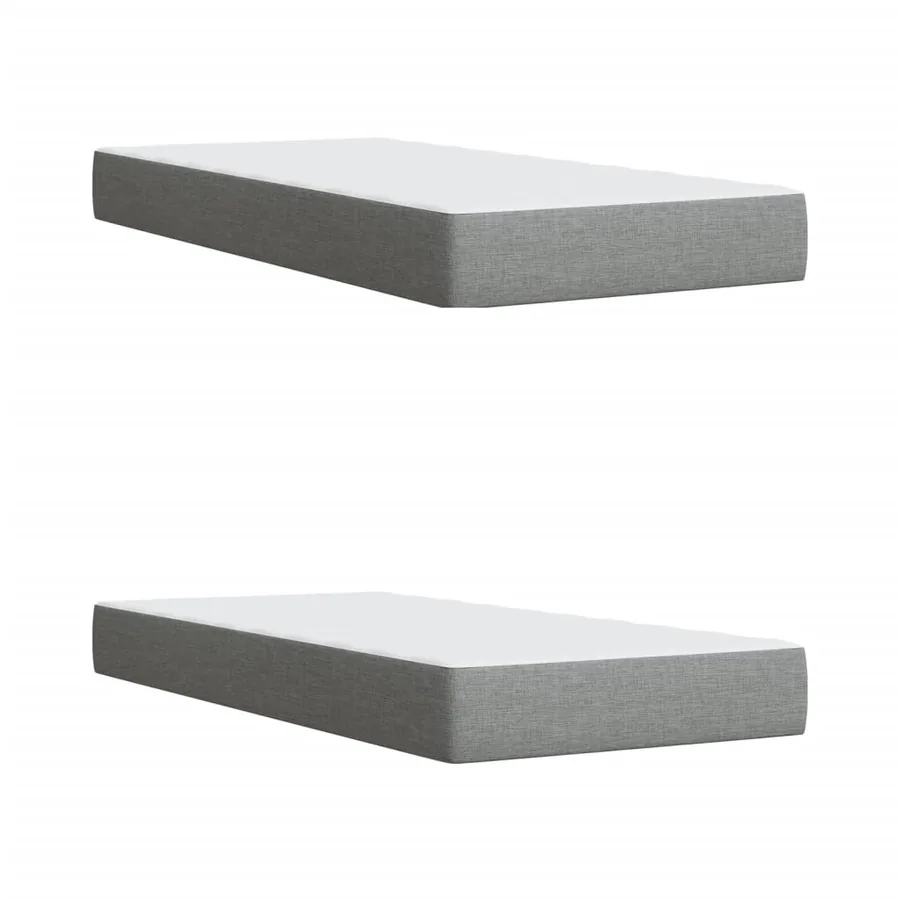 Sommier à lattes de lit avec matelas Gris clair 200x200cm Tissu - 11