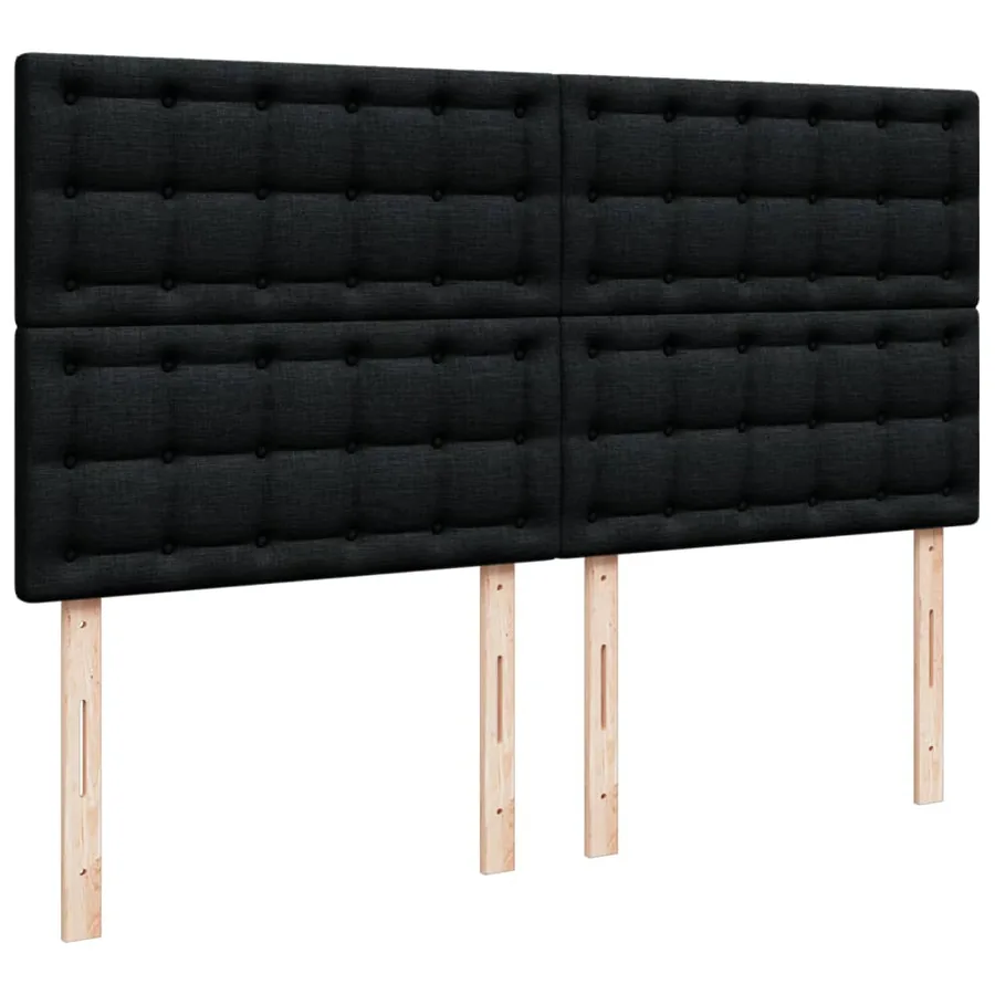 Sommier à lattes de lit avec matelas Noir 200x200 cm Tissu - 7
