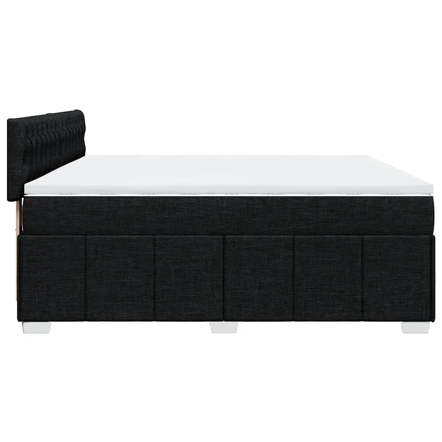 Sommier à lattes de lit avec matelas Noir 200x200 cm Tissu - 7