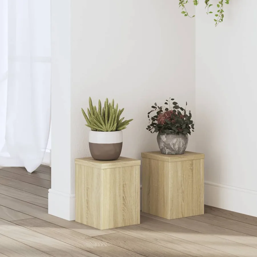 Supports pour plantes 2 pcs chêne sonoma bois d'ingénierie