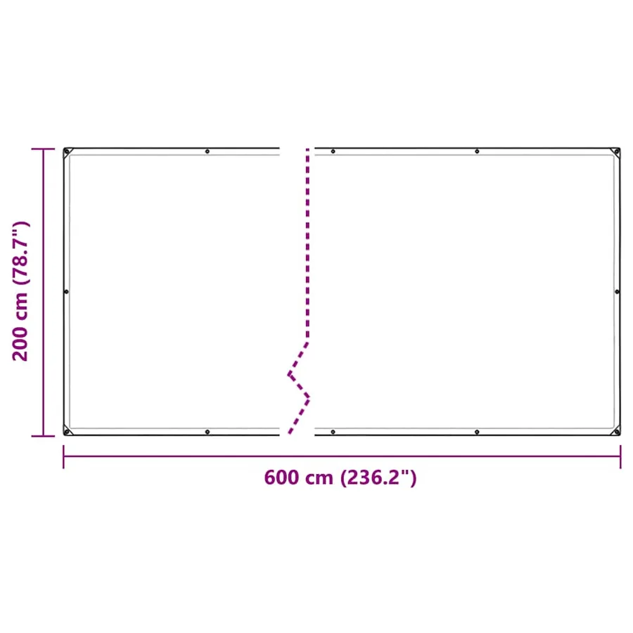 Couverture végétale avec œillets 2x6 m PVC - 10