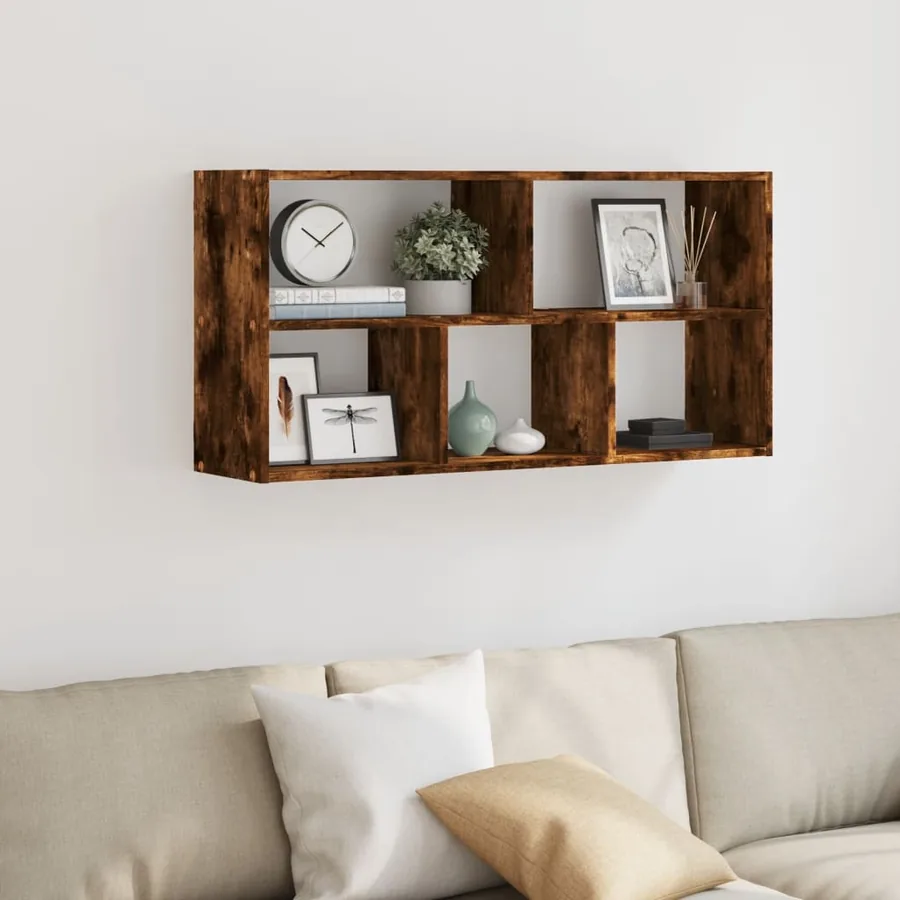 Étagère murale chêne fumé 100x25x50 cm bois d'ingénierie - 3