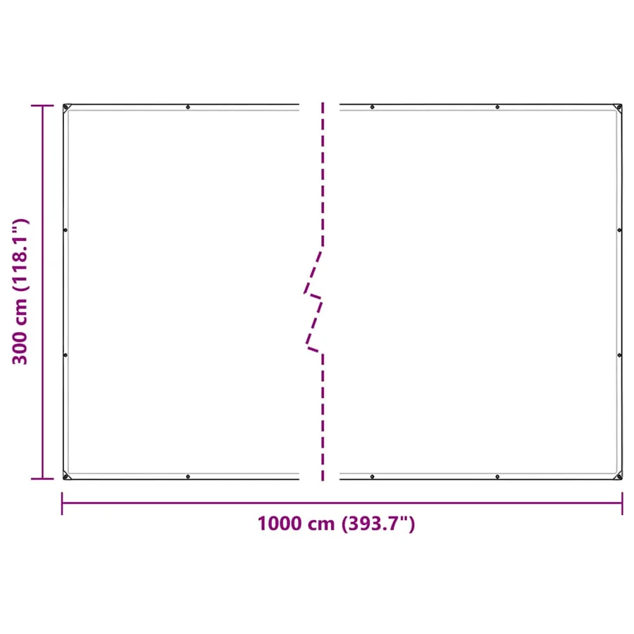 Couverture végétale avec œillets 3x10 m PVC - 10