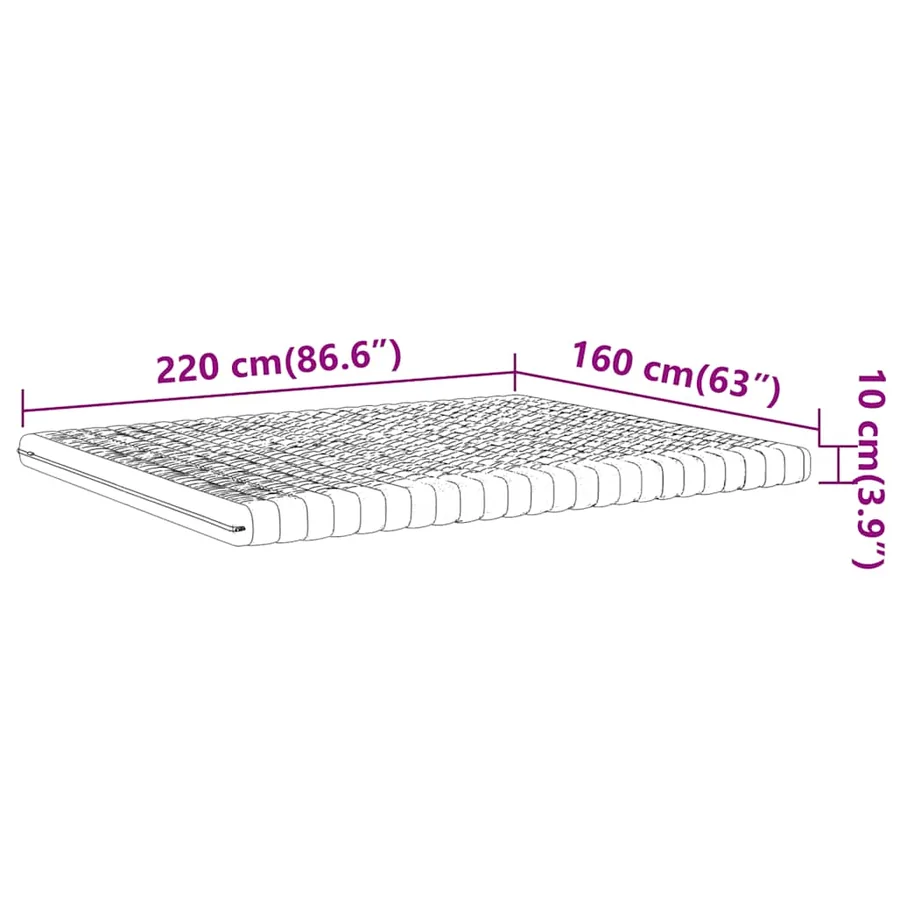 Matelas en mousse blanc 160x220 cm 7 zones dureté 20 ILD - 9