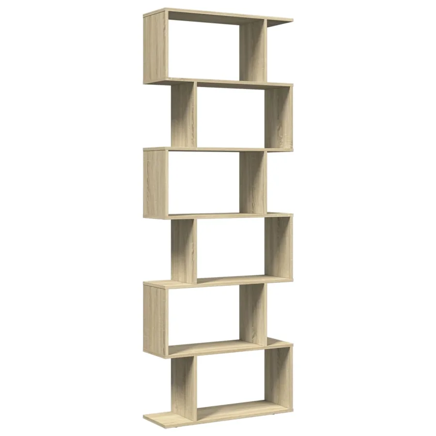 Étagère séparatrice de pièce 6 niveaux chêne sonoma 70x24x193cm - 2