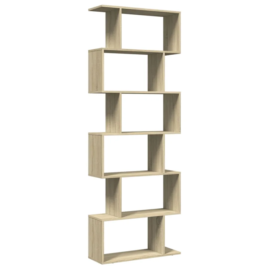 Étagère séparatrice de pièce 6 niveaux chêne sonoma 70x24x193cm - 6