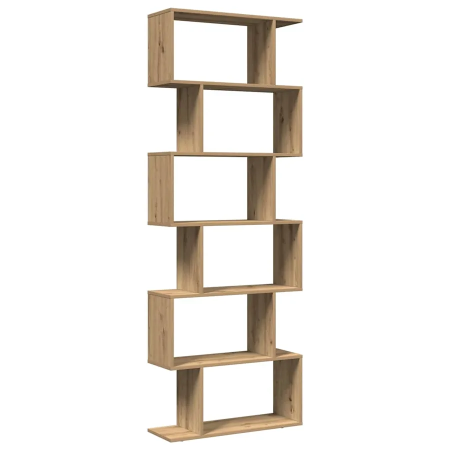 Étagère séparatrice de pièce à 6 niveaux chêne artisanal - 2