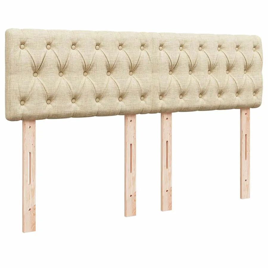 Sommier à lattes de lit avec matelas Crème 140x190 cm Tissu - 12