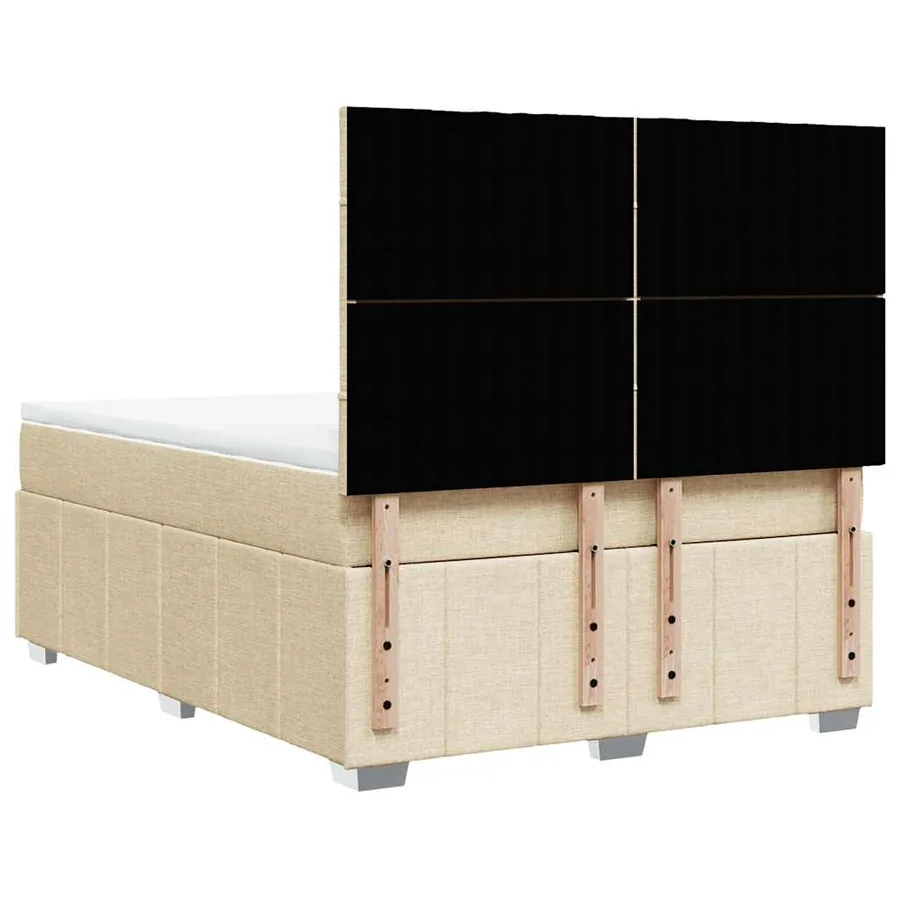 Sommier à lattes de lit avec matelas Crème 140x190 cm Tissu - 6