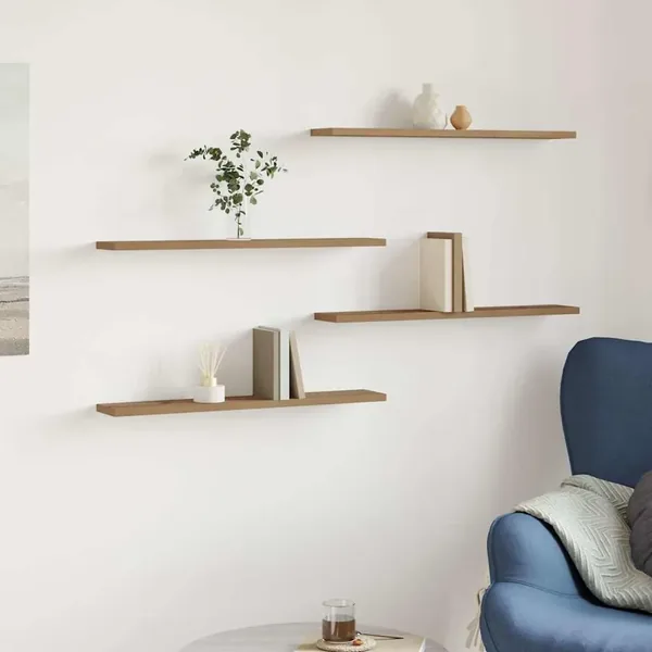 Panneau de bibliothèque 4 pcs chêne artisanal 60x10x1,5 cm