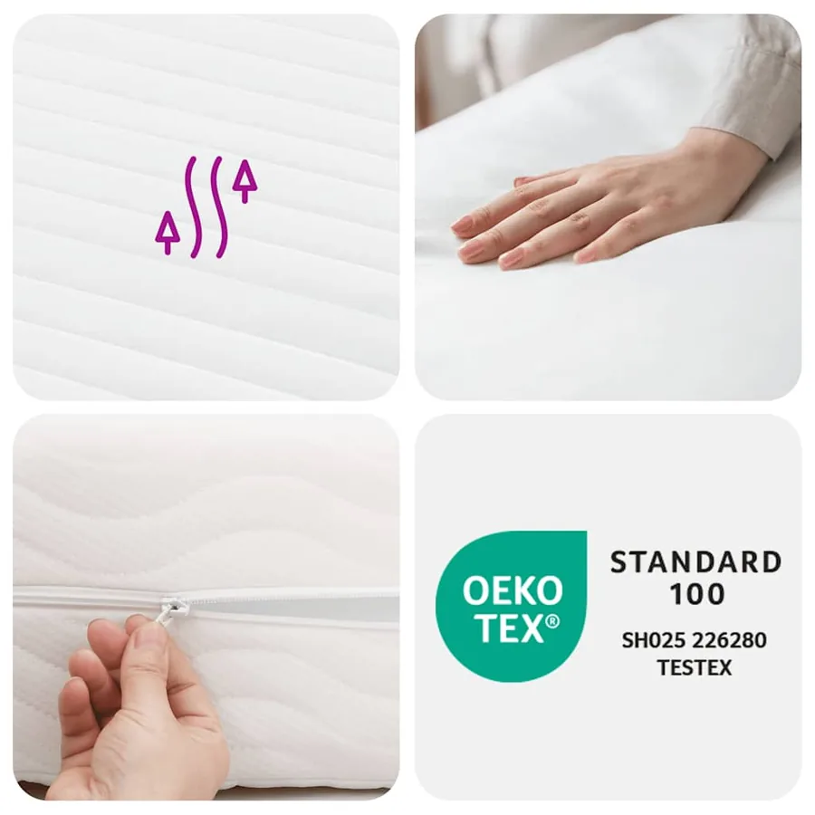 Matelas en mousse blanc 90x210 cm dureté H2 H3 - 8