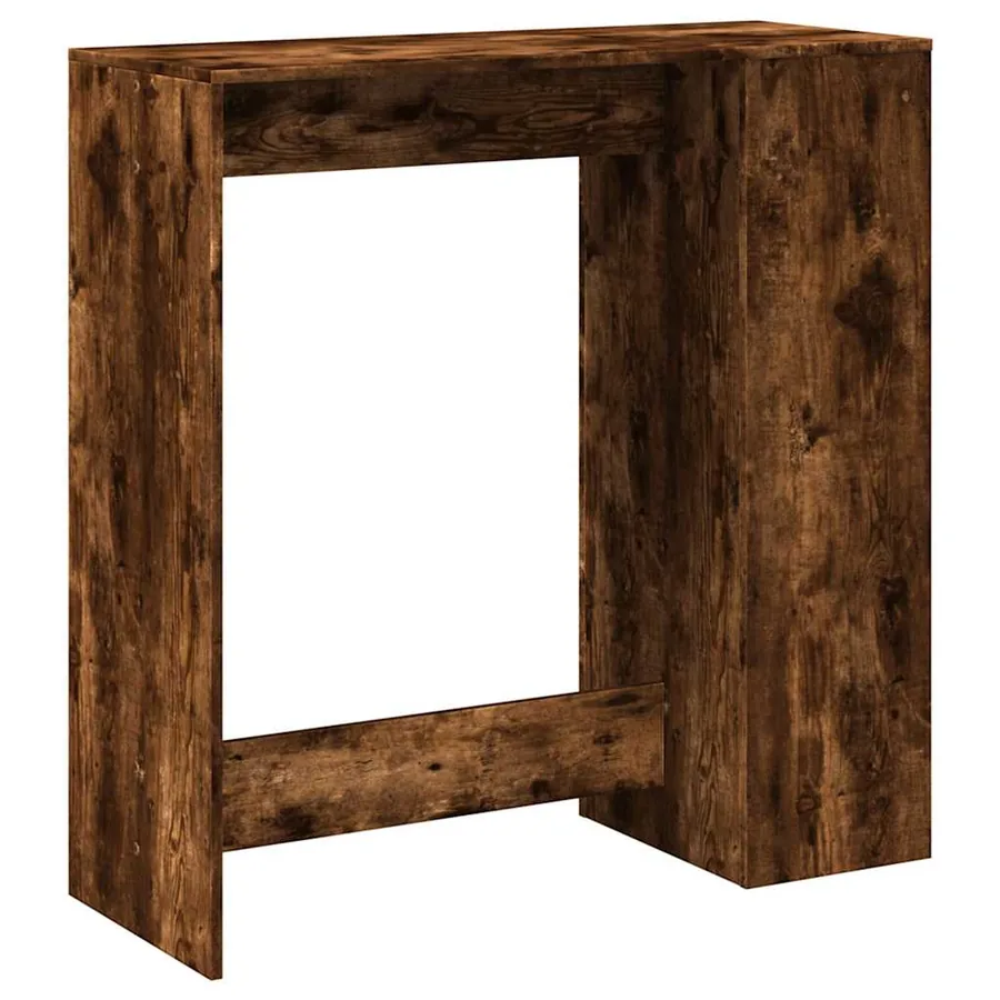 Table de bar avec étagères chêne fumé bois d'ingénierie - 7
