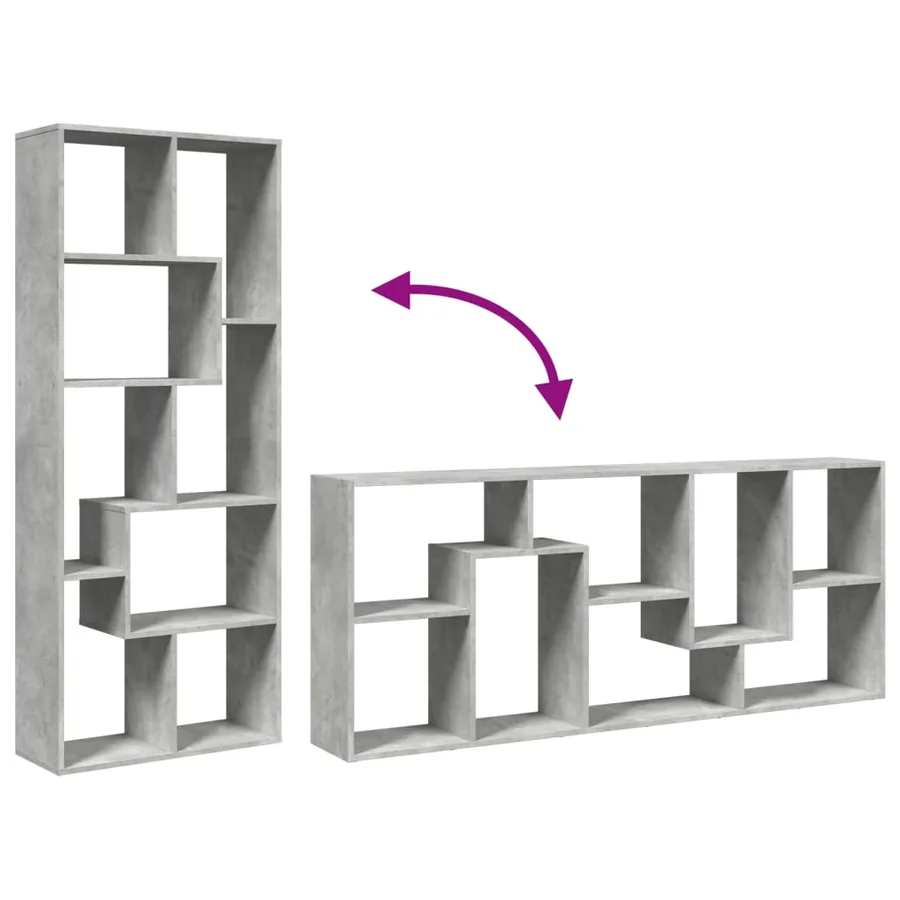 Étagère séparatrice de pièce gris béton 67x25x161,5 cm - 8