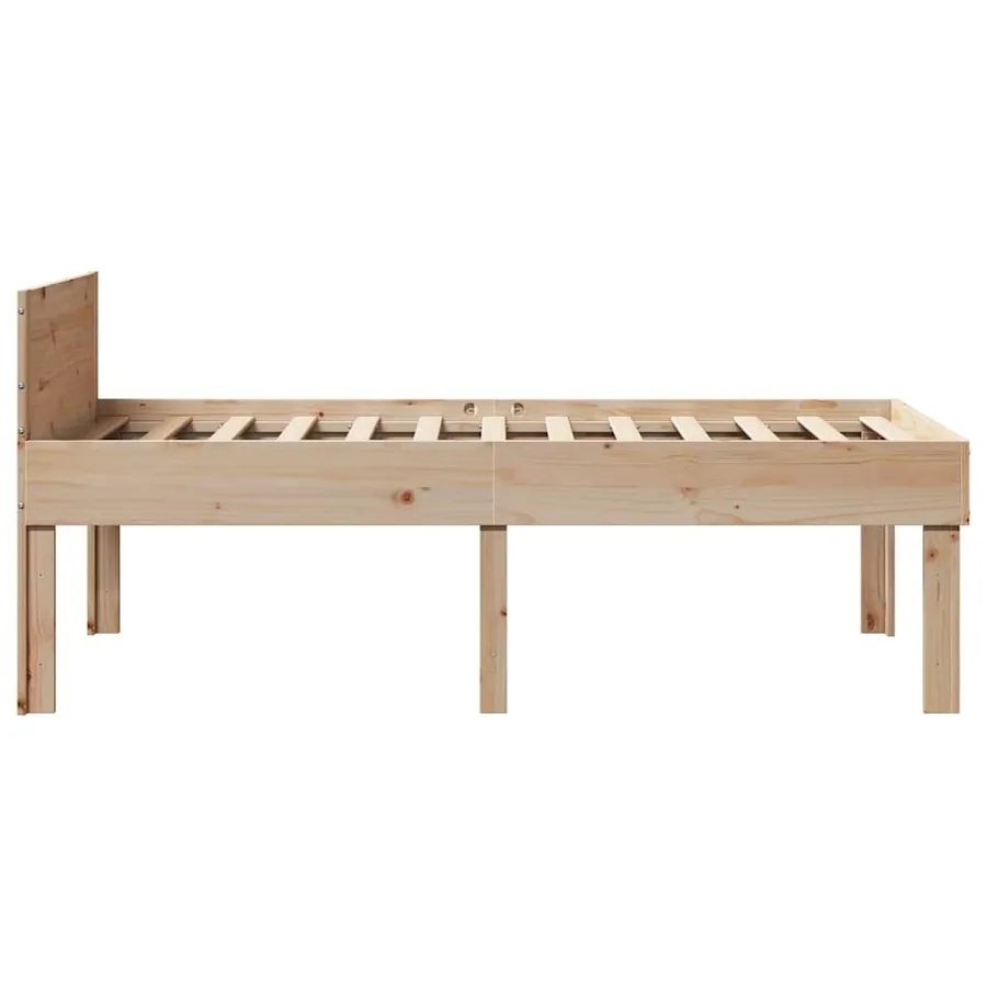 Cadre de lit sans matelas 75x190 cm bois de pin massif - 5