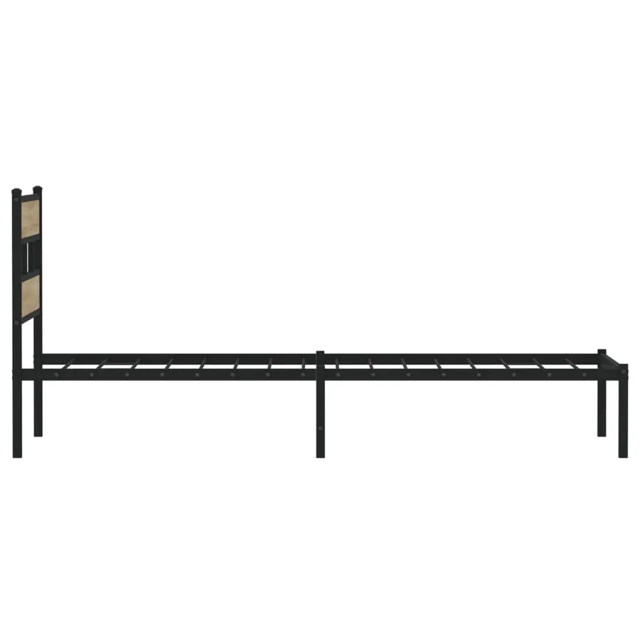 Cadre de lit en métal sans matelas chêne sonoma 100x200 cm - 5