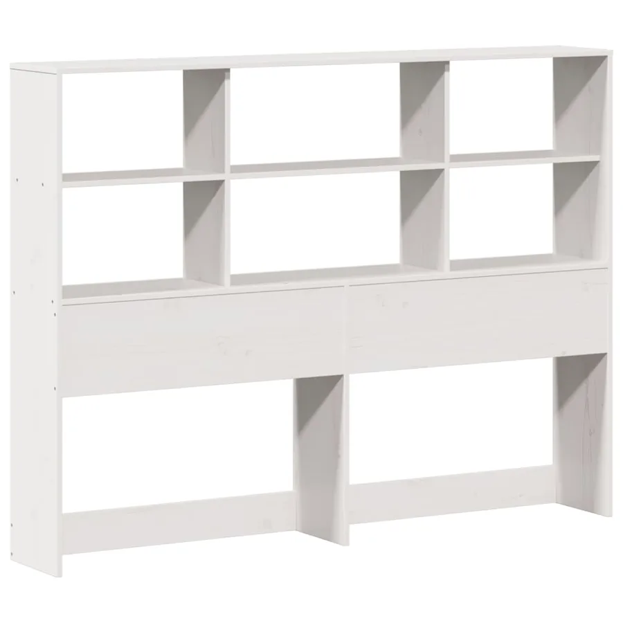 Tête de lit avec rangement blanc 160 cm bois massif de pin - 3