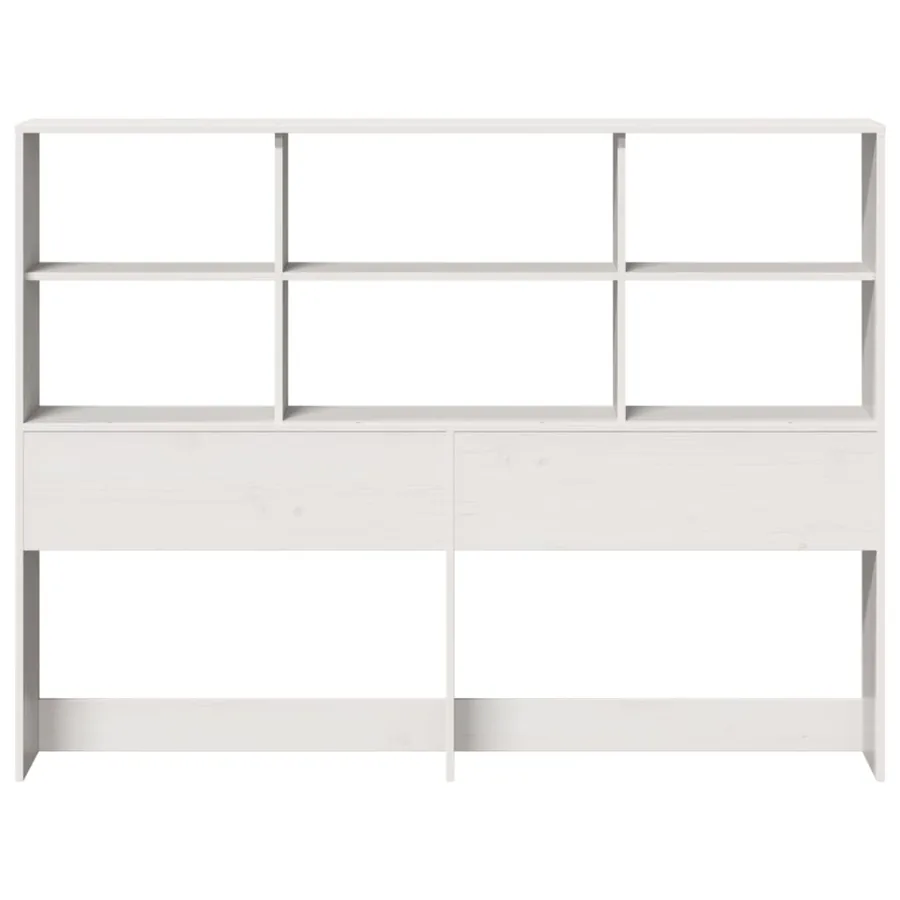 Tête de lit avec rangement blanc 160 cm bois massif de pin - 4