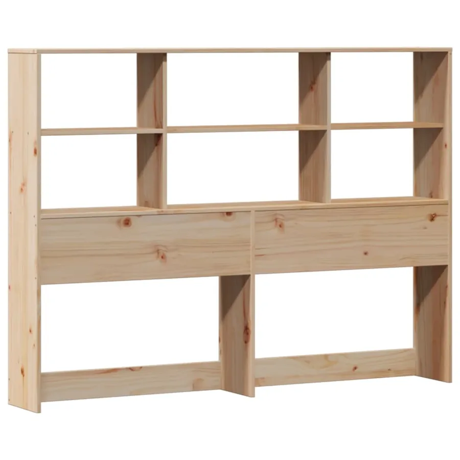 Lit bibliothèque sans matelas 160x200 cm bois massif de pin - 7