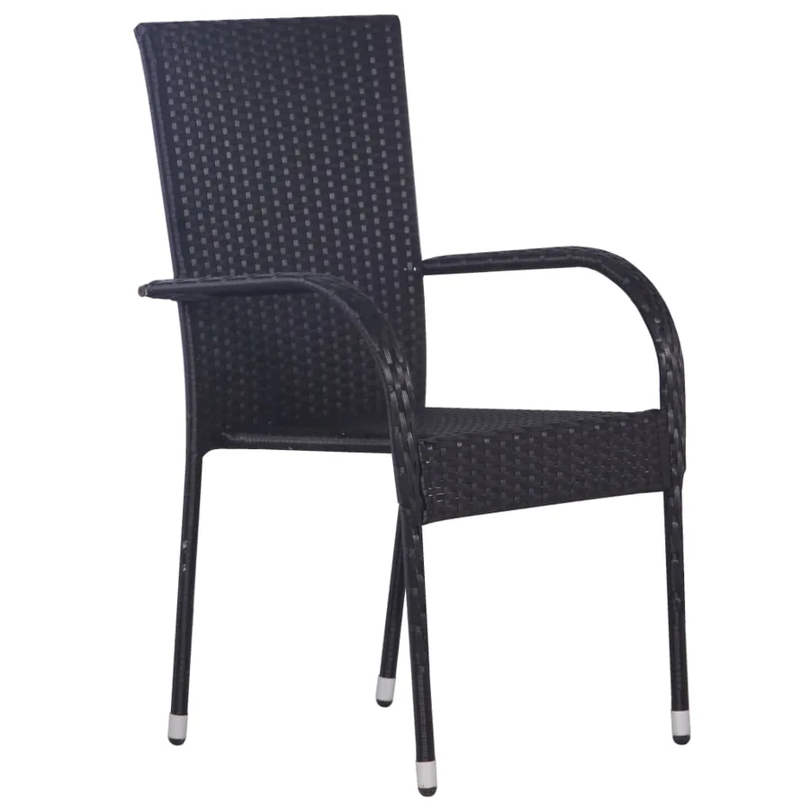 Ensemble à manger de jardin 3 pcs Noir - 5