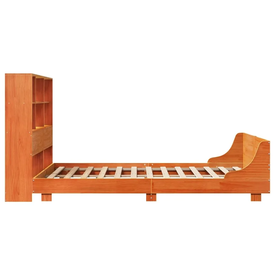 Cadre de lit sans matelas cire marron 160x200cm bois pin massif - 7