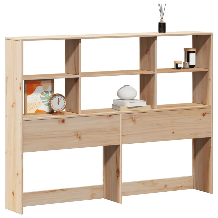 Tête de lit avec rangement 140 cm bois massif de pin - 2