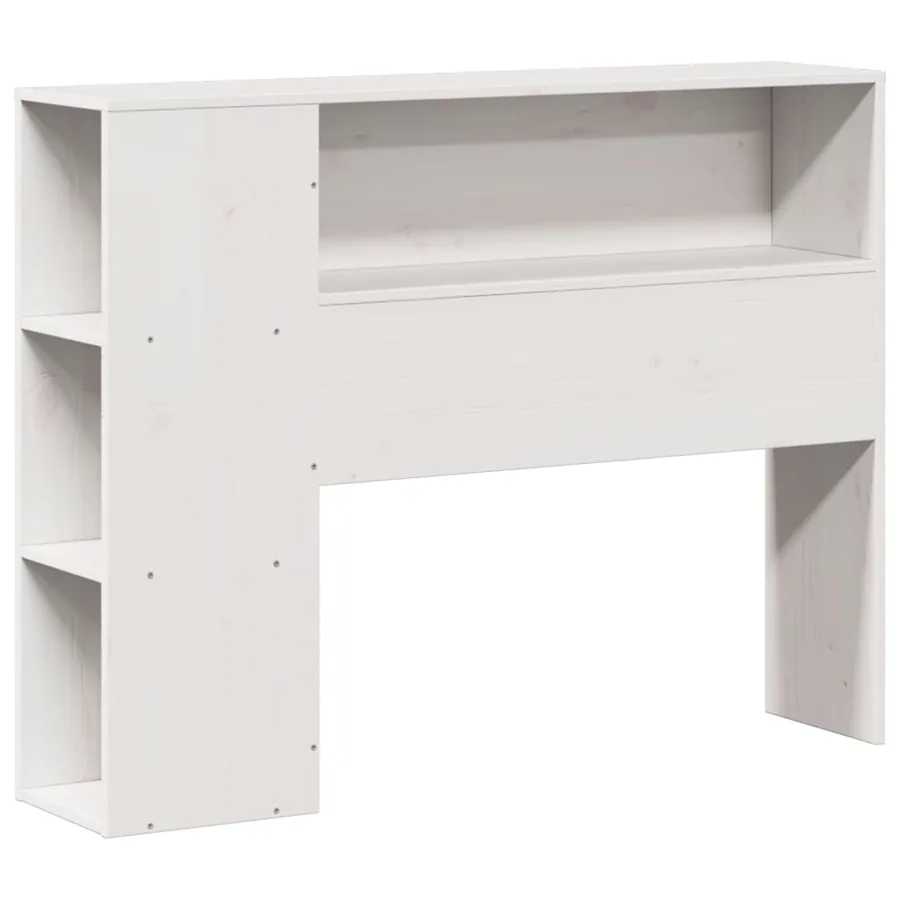 Lit bibliothèque sans matelas blanc 75x190cm bois de pin massif - 7