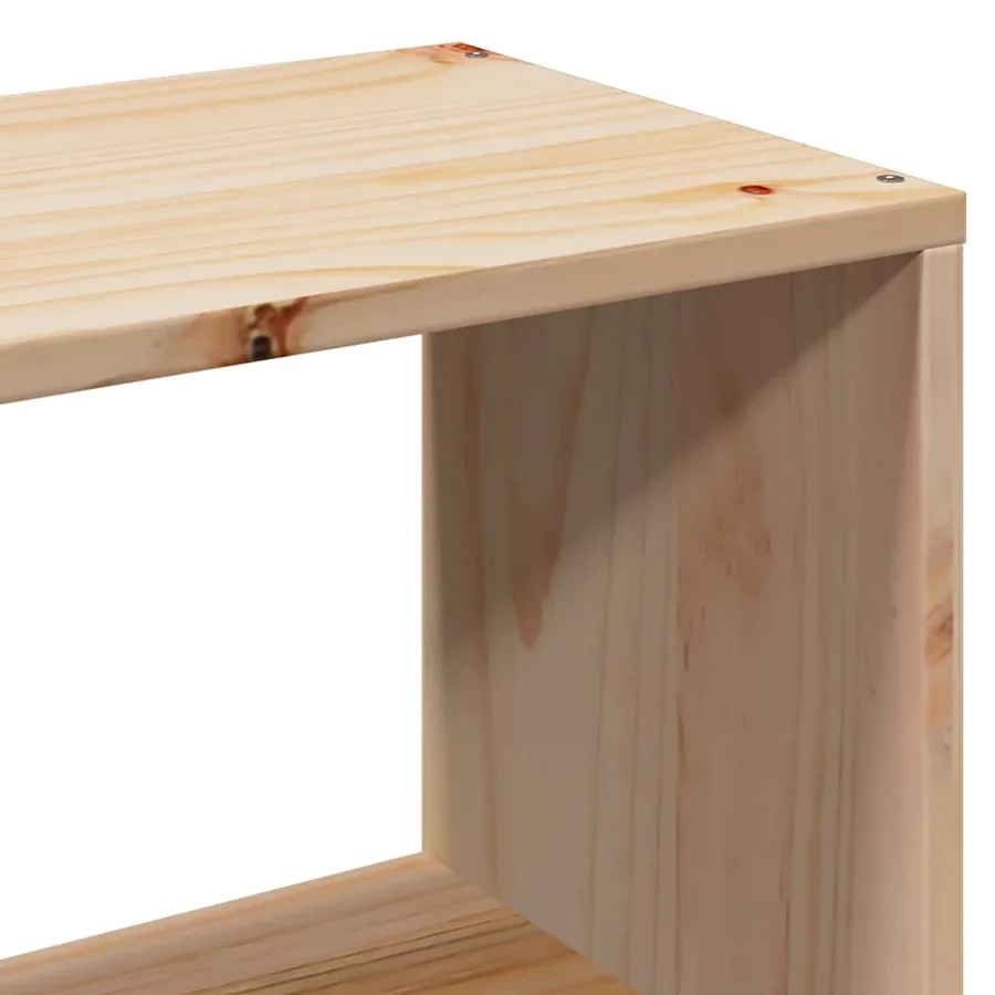 Lit bibliothèque sans matelas 140x190 cm bois de pin massif - 9