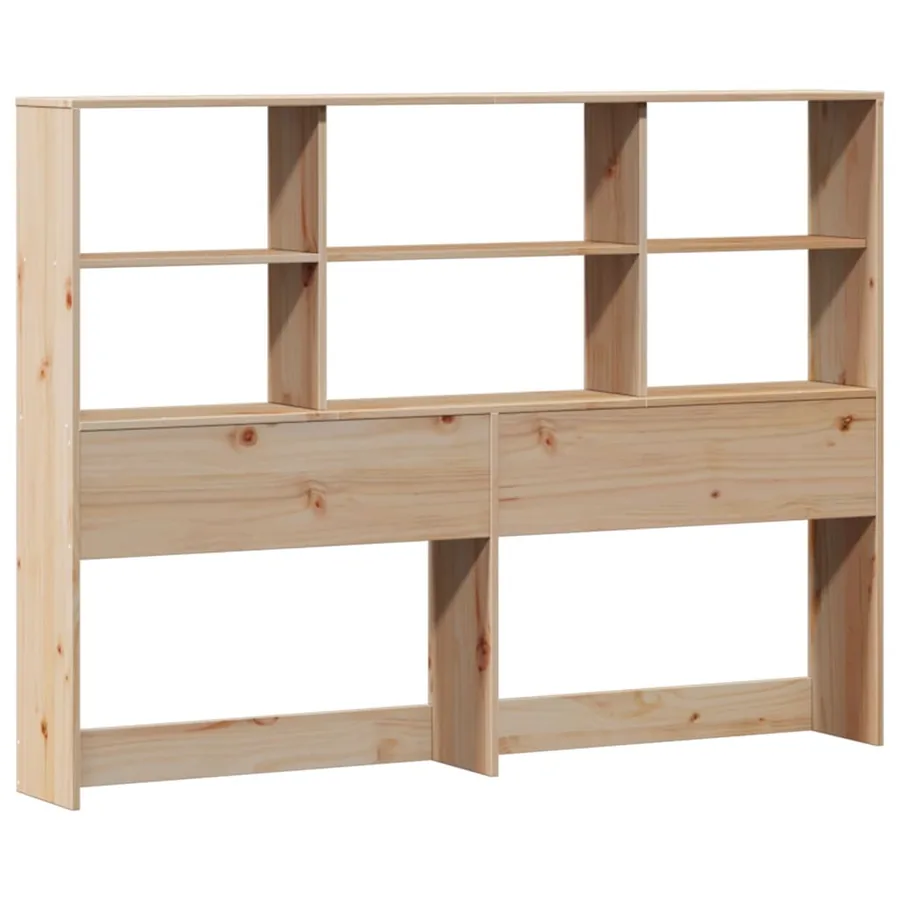 Lit bibliothèque sans matelas 140x200 cm bois massif de pin - 7