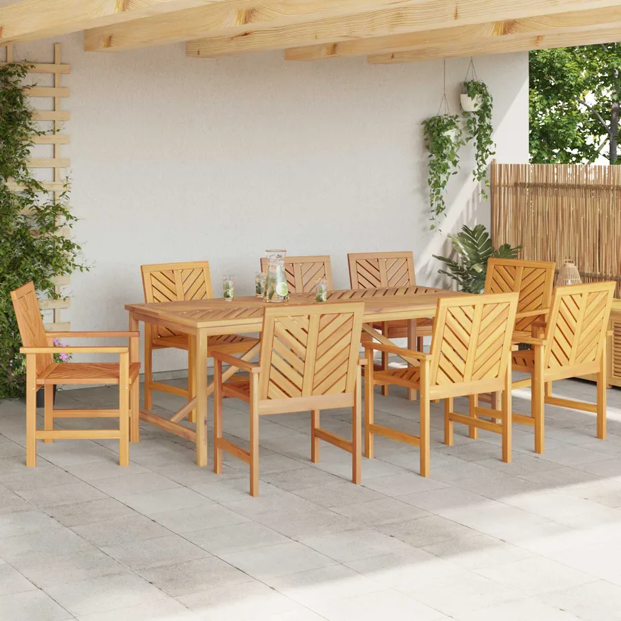 Chaise de salle à manger 8 pcs Naturel Bois d'Acacia Massif - 3