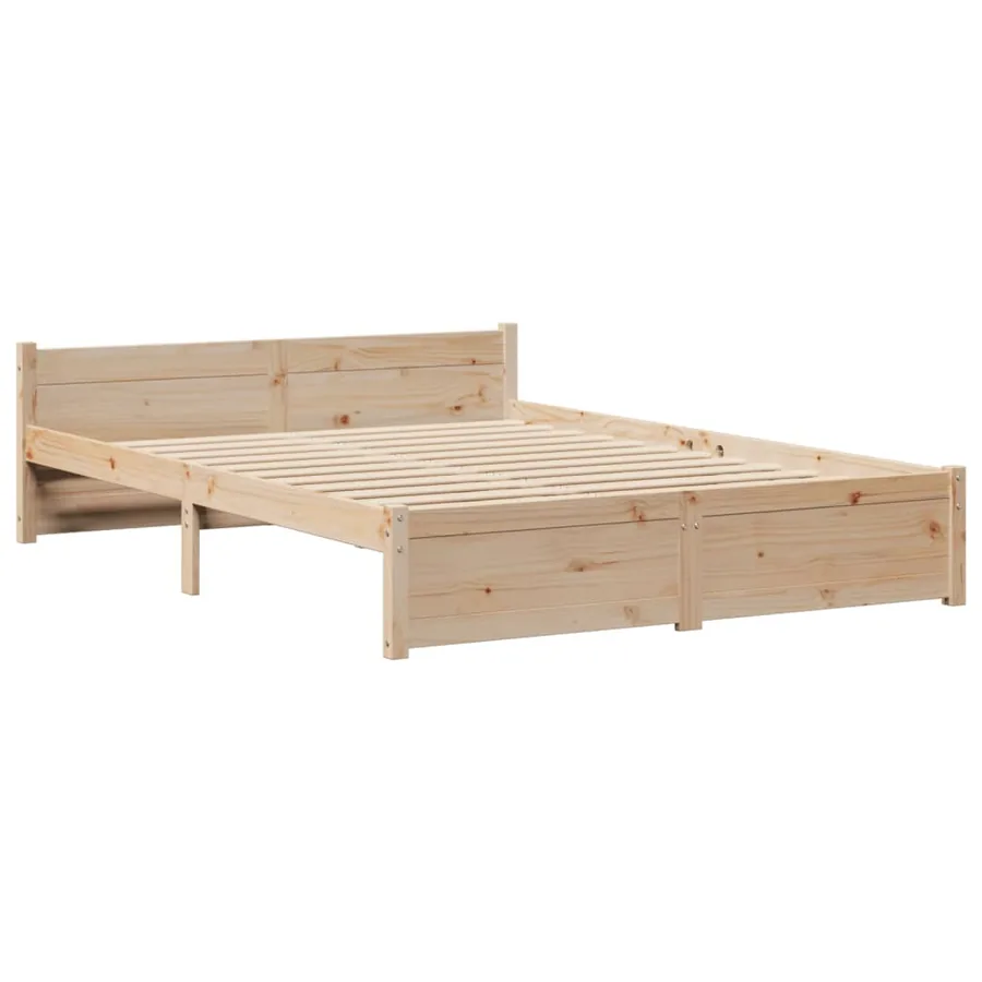 Lit bibliothèque sans matelas 140x190 cm bois de pin massif - 8
