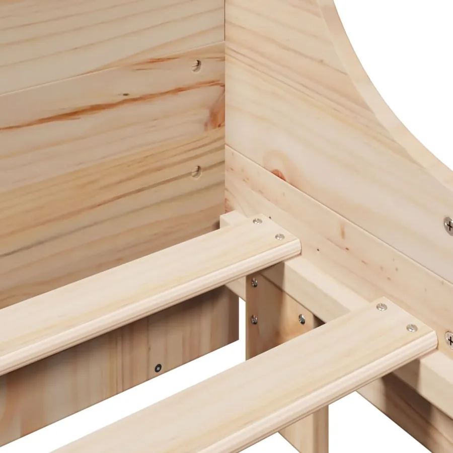 Lit bibliothèque sans matelas 140x200 cm bois massif - 9