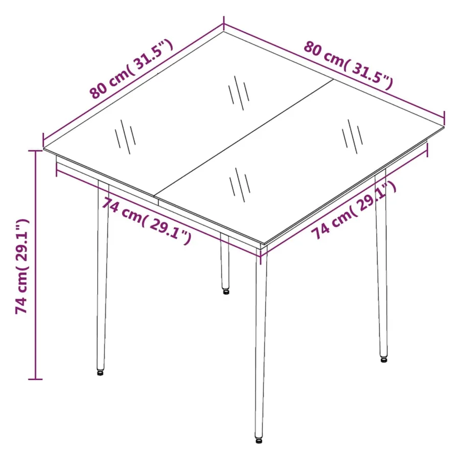 Ensemble à manger de jardin 5 pcs Marron - 7