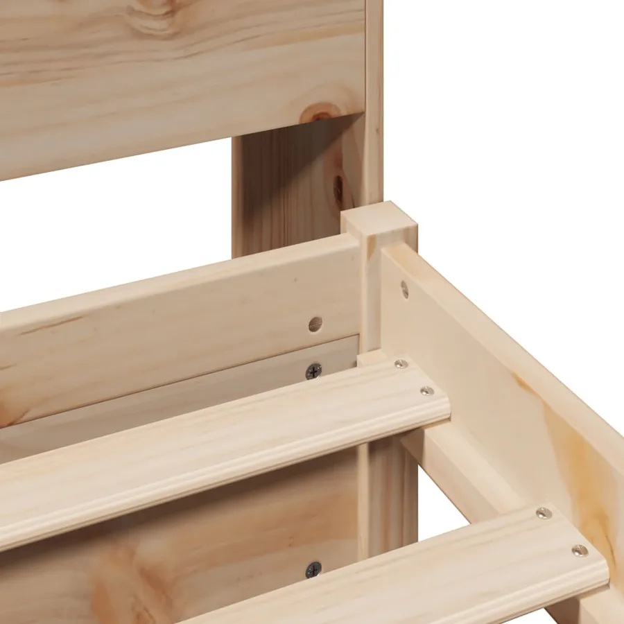 Lit bibliothèque sans matelas 90x190 cm bois de pin massif - 9