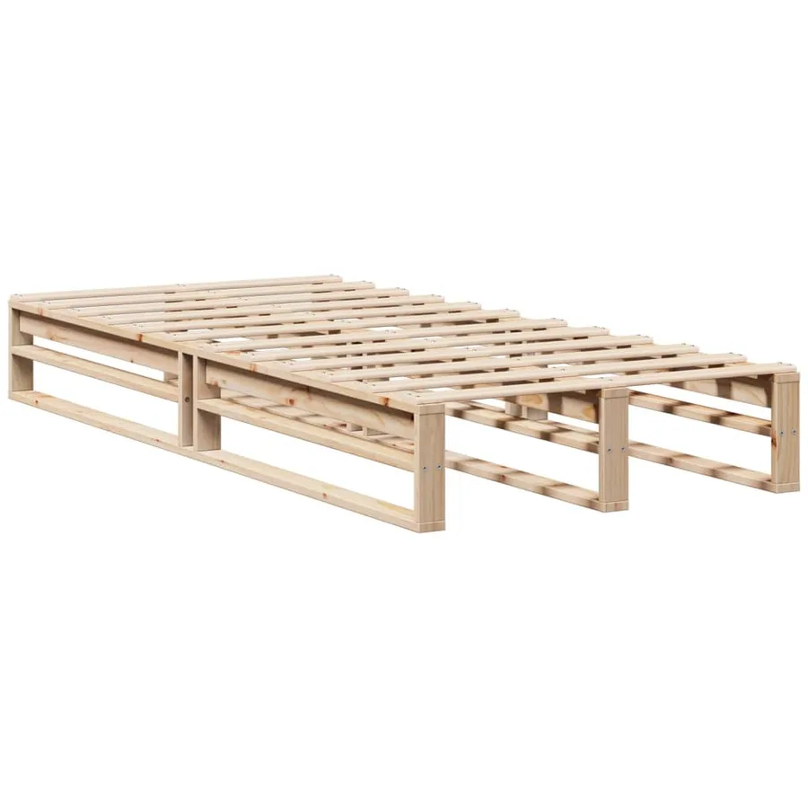 Lit bibliothèque sans matelas 90x200 cm bois massif - 6