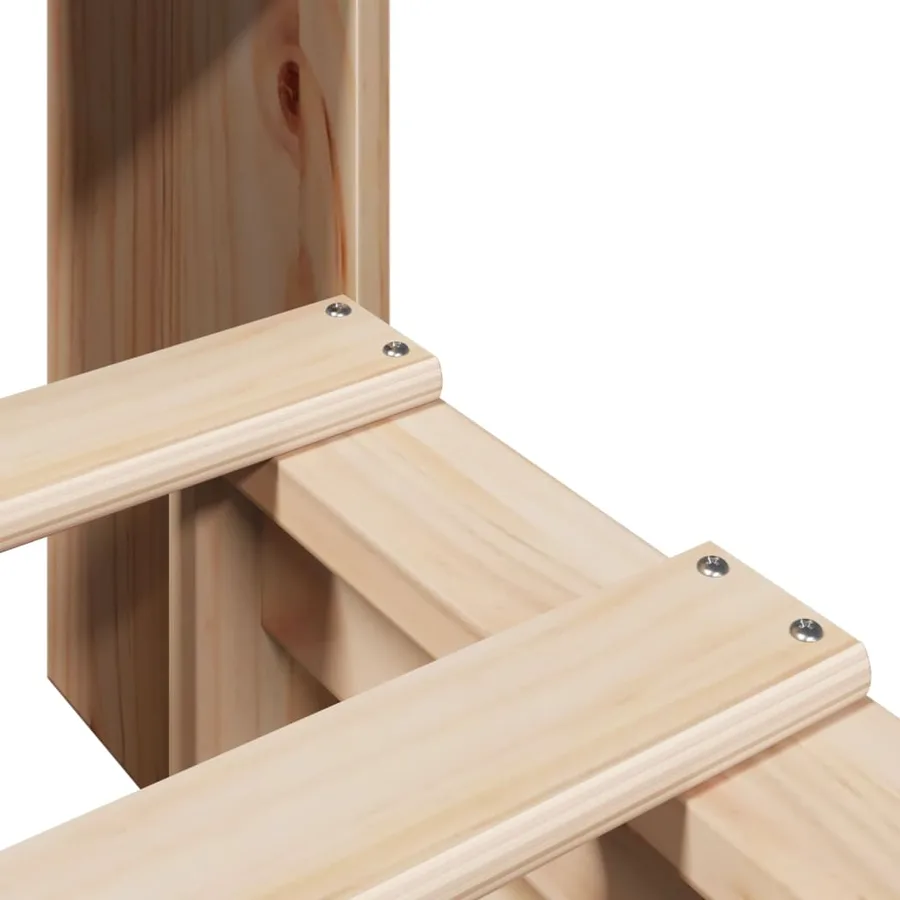 Lit bibliothèque sans matelas 90x200 cm bois massif - 9