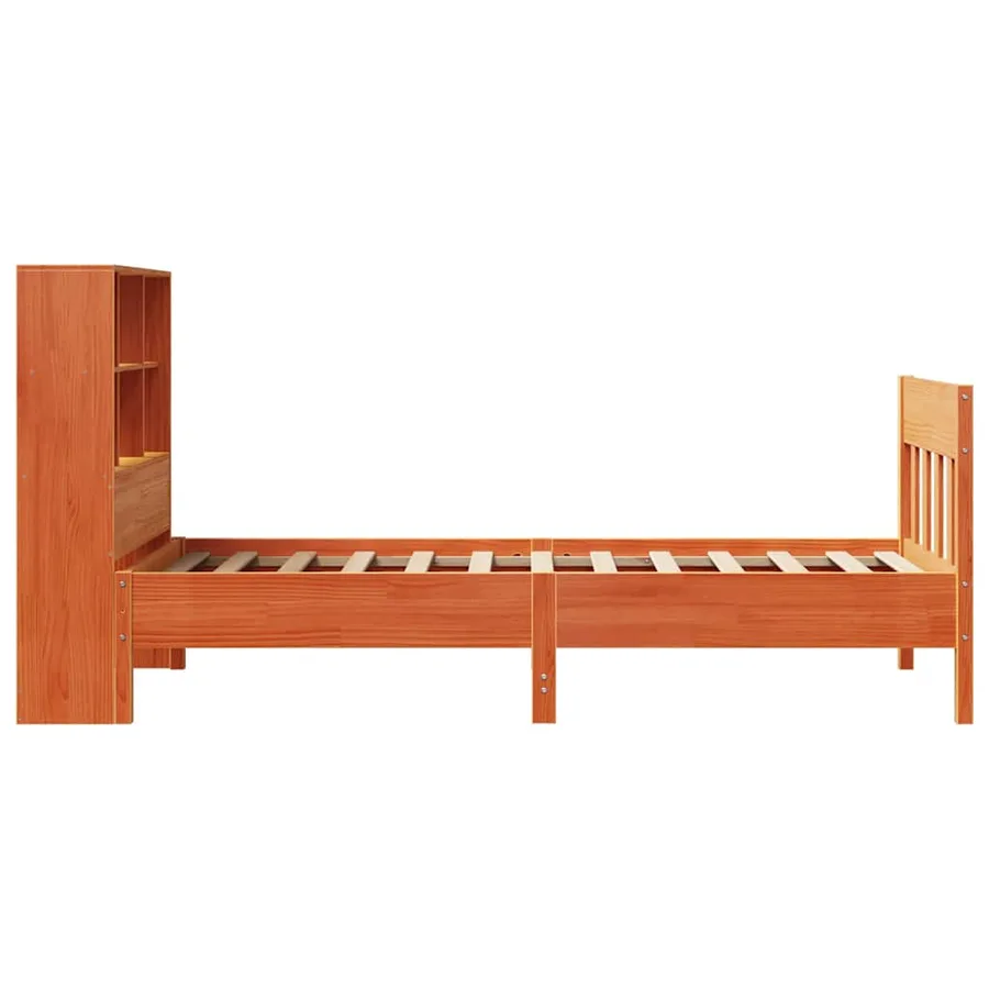 Cadre de lit sans matelas cire marron 75x190 cm bois pin massif - 7