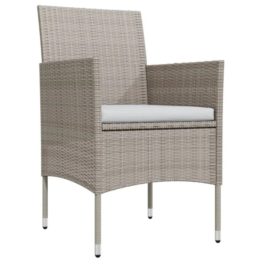 Ensemble à manger de jardin avec coussins 3 pcs Beige et noir - 3