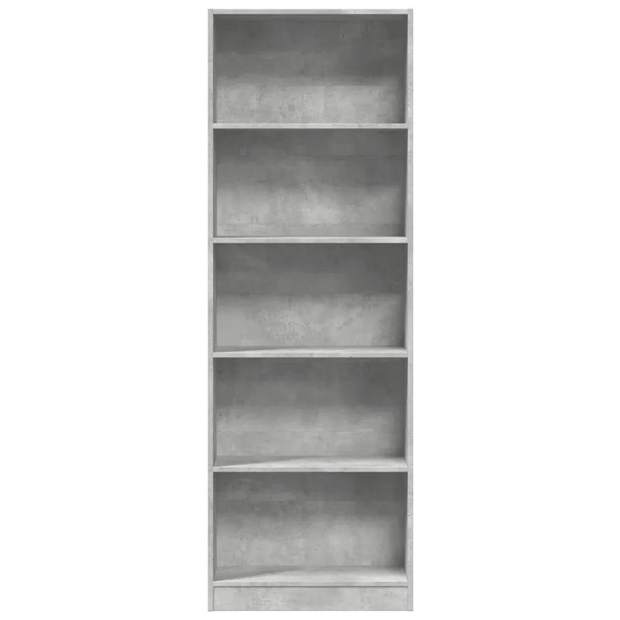 Bibliothèque gris béton 60x24x176 cm bois d'ingénierie - 4