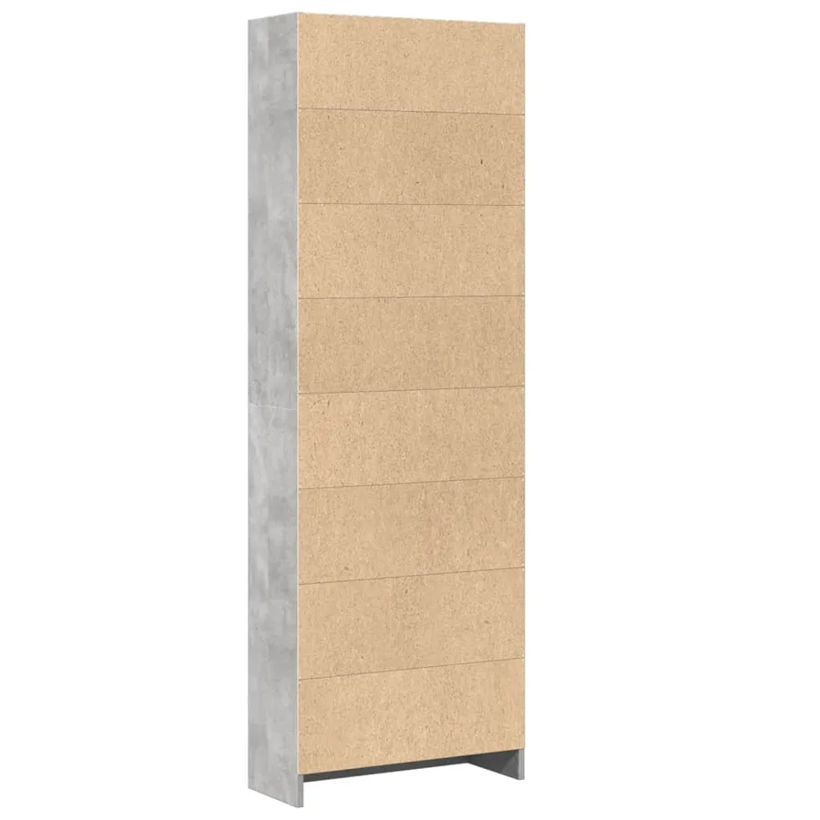 Bibliothèque gris béton 60x24x176 cm bois d'ingénierie - 5