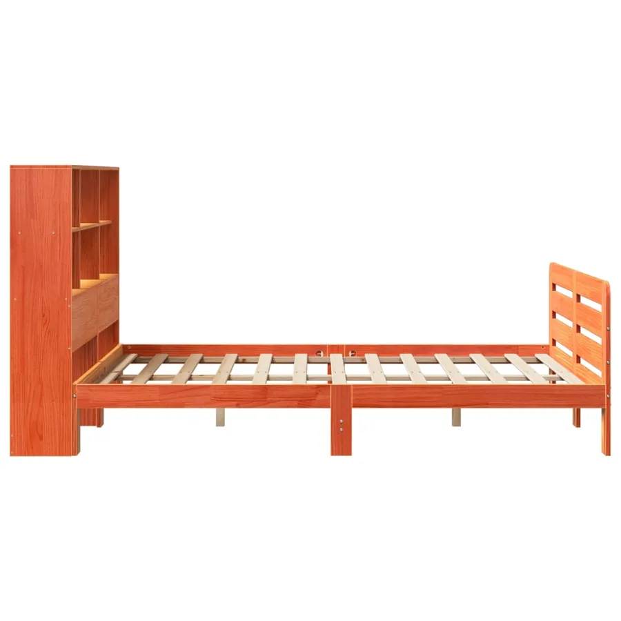 Cadre de lit sans matelas cire marron 120x200cm bois pin massif - 5