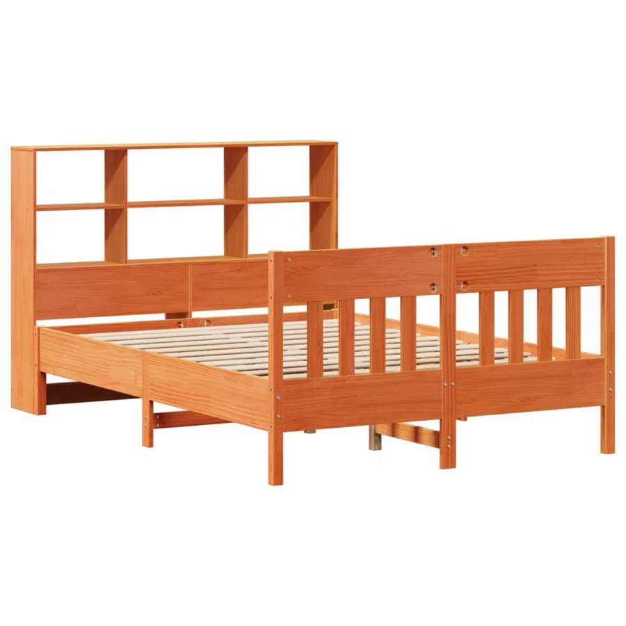 Cadre de lit sans matelas cire marron 120x200cm bois pin massif - 3