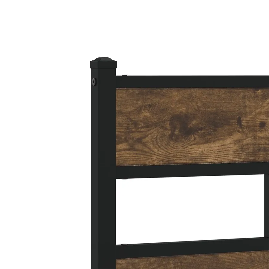 Cadre de lit en métal sans matelas chêne fumé 200x200 cm - 7