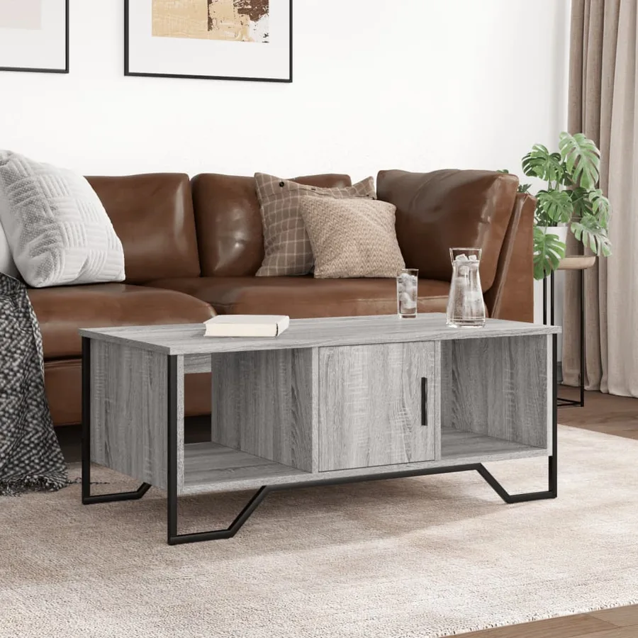 Table basse sonoma gris 100x51x40 cm bois d'ingénierie - 3